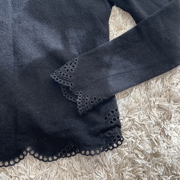 BY MALENE BIRGER | Black Eyelet Knit Cardigan Top - Picture 10 of 10